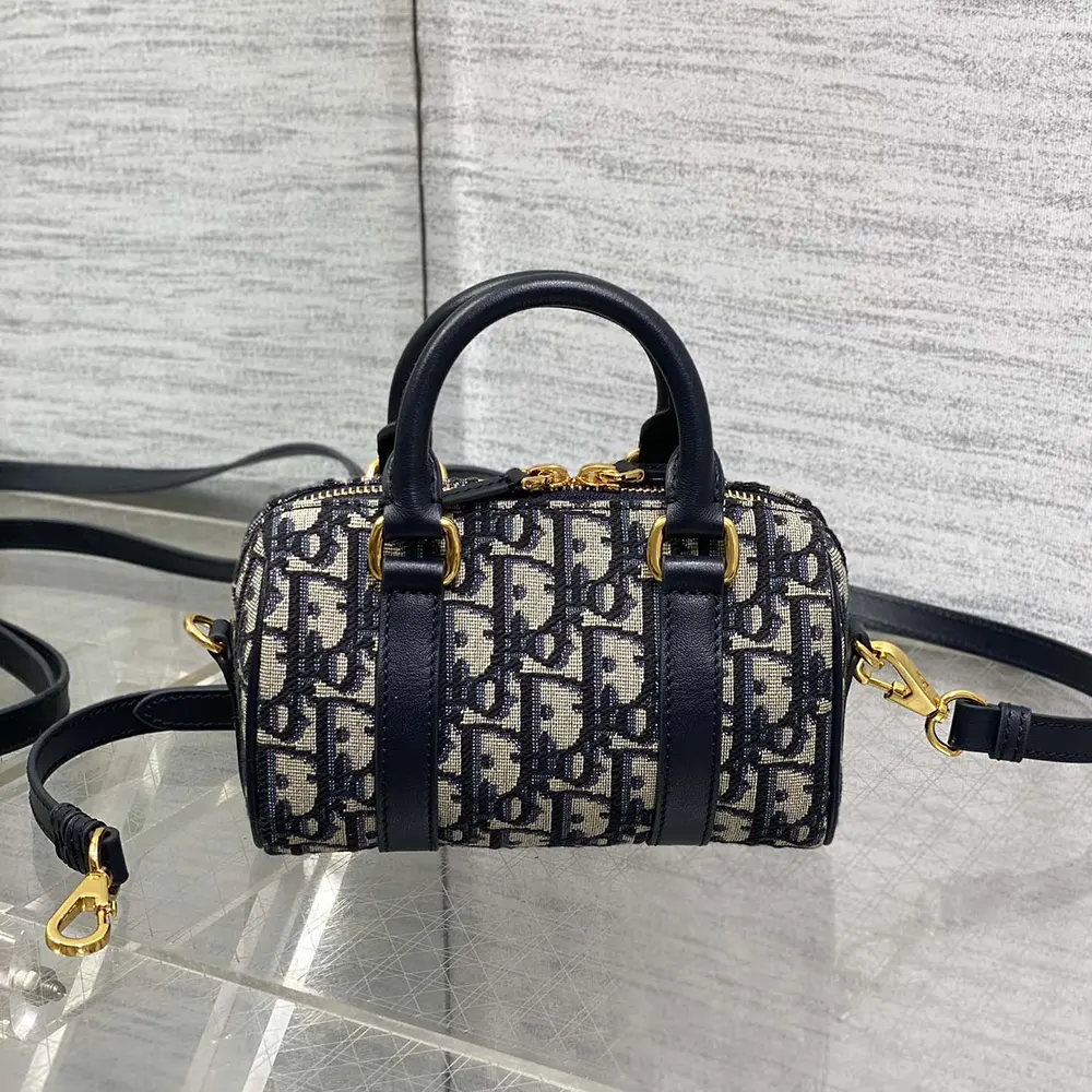 Close-up of silver-tone hardware on Nano Dior Groove 17 Bag by Dior