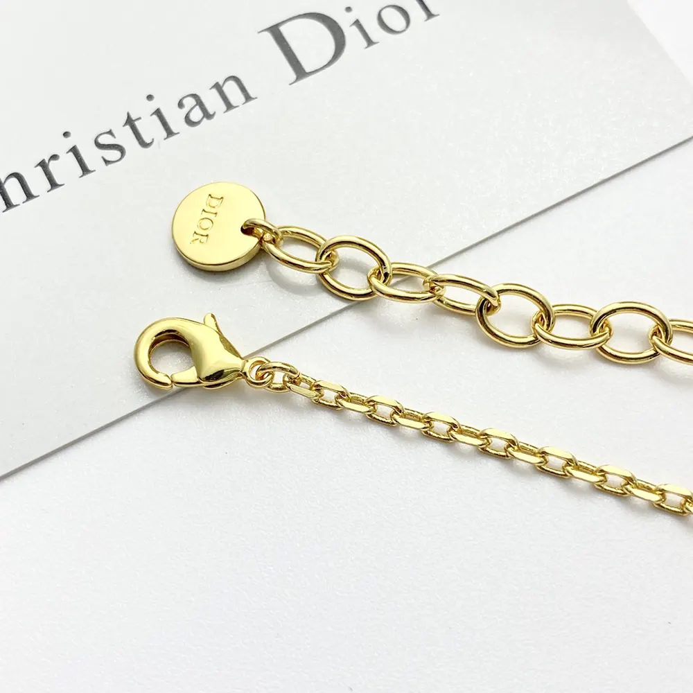 Dior Women Petit CD Bracelet Gold-Finish Metal with a White Resin Pearl and Silver-Tone Crystals - image 8