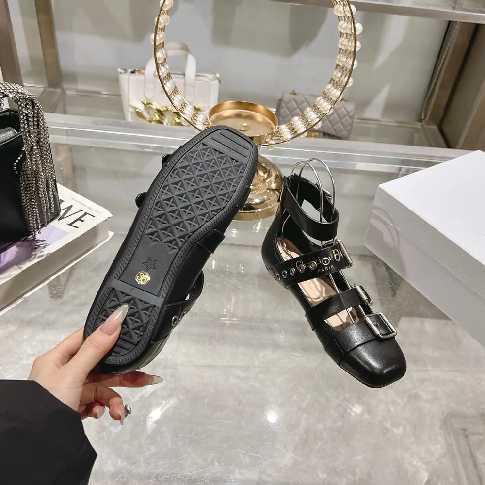 Dior Women Punk Ballet Flat Black Supple Calfskin - image 8
