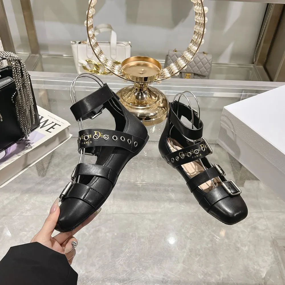 Dior Women Punk Ballet Flat Black Supple Calfskin - image 6