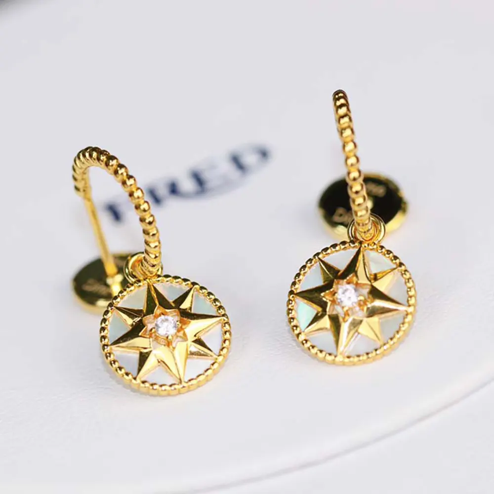 Side angle showing butterfly back closure on Dior Women Rose des Vents Earrings
