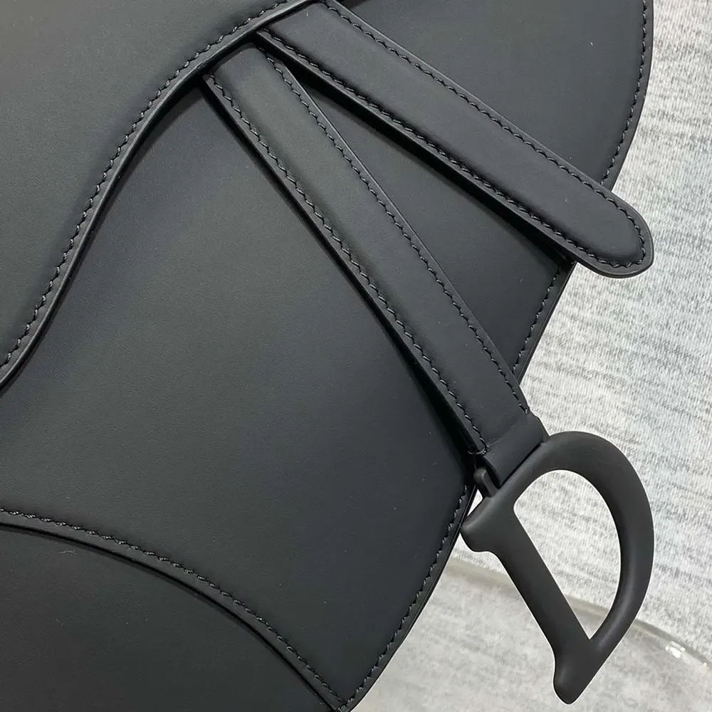 Dior Women Saddle Bag with Strap Black Ultramatte Calfskin - image 6