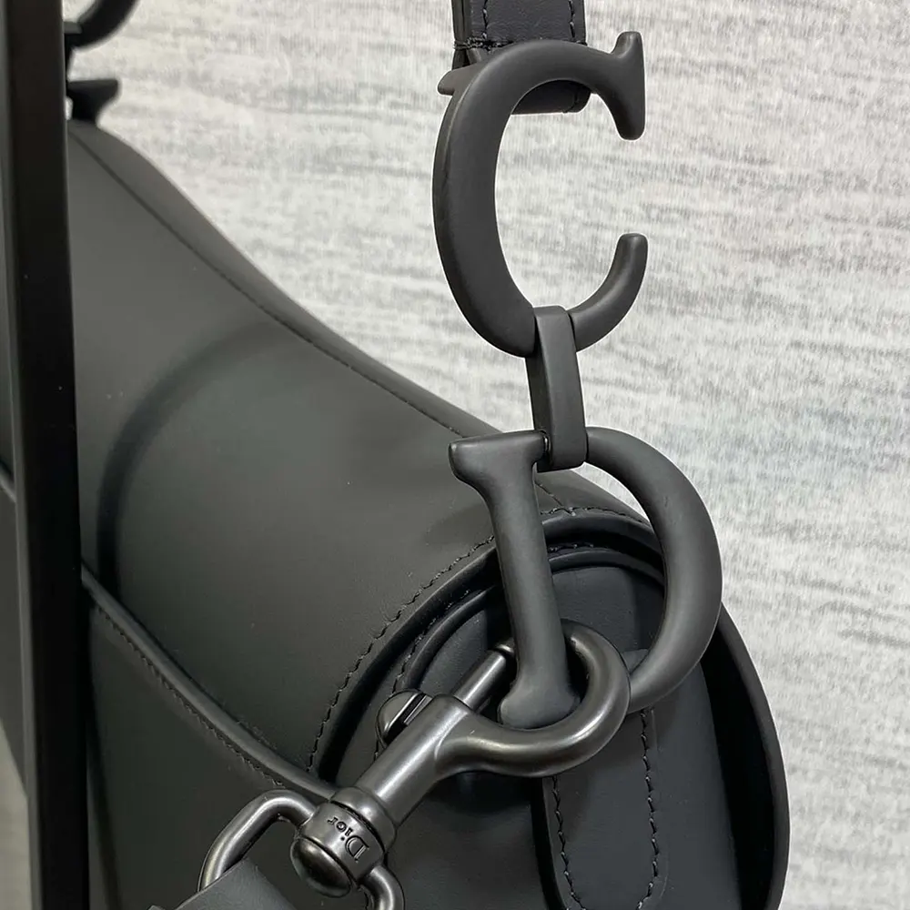 Dior Women Saddle Bag with Strap Black Ultramatte Calfskin - image 7