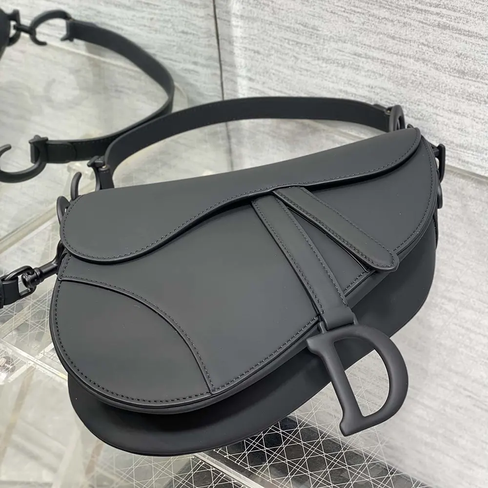 Dior Women Saddle Bag with Strap Black Ultramatte Calfskin - image 5