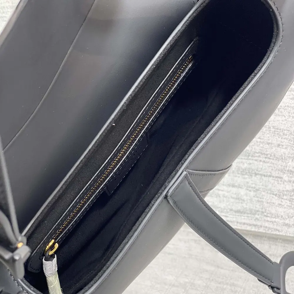 Dior Women Saddle Bag with Strap Black Ultramatte Calfskin - image 9