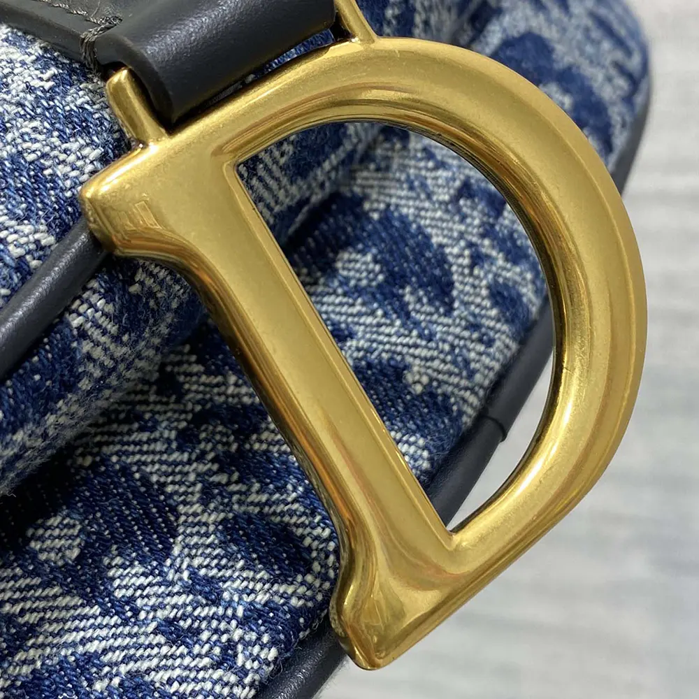 Dior Women Saddle Bag with Strap Blue Denim Dior Oblique Jacquard - image 8