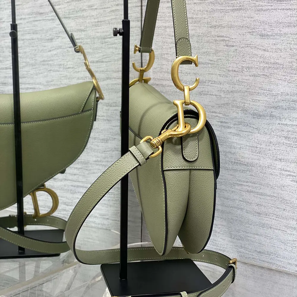 Dior Women Saddle Bag with Strap Cedar Green Grained Calfskin - image 4
