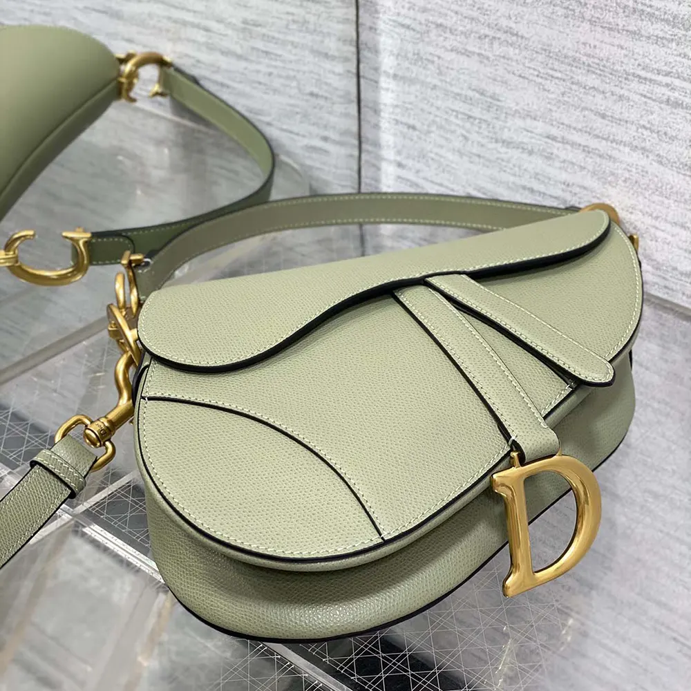 Dior Women Saddle Bag with Strap Cedar Green Grained Calfskin - image 5