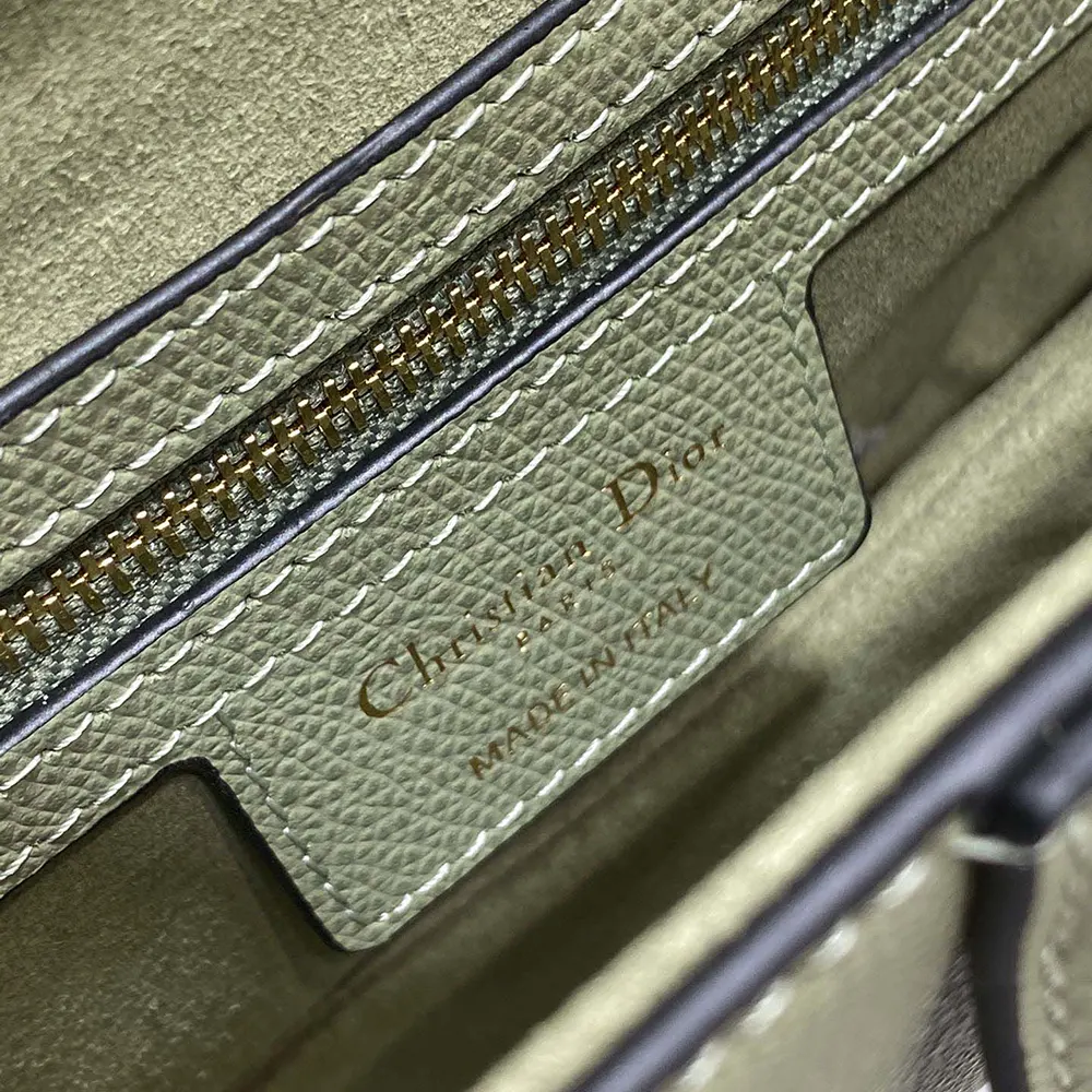 Dior Women Saddle Bag with Strap Cedar Green Grained Calfskin - image 9