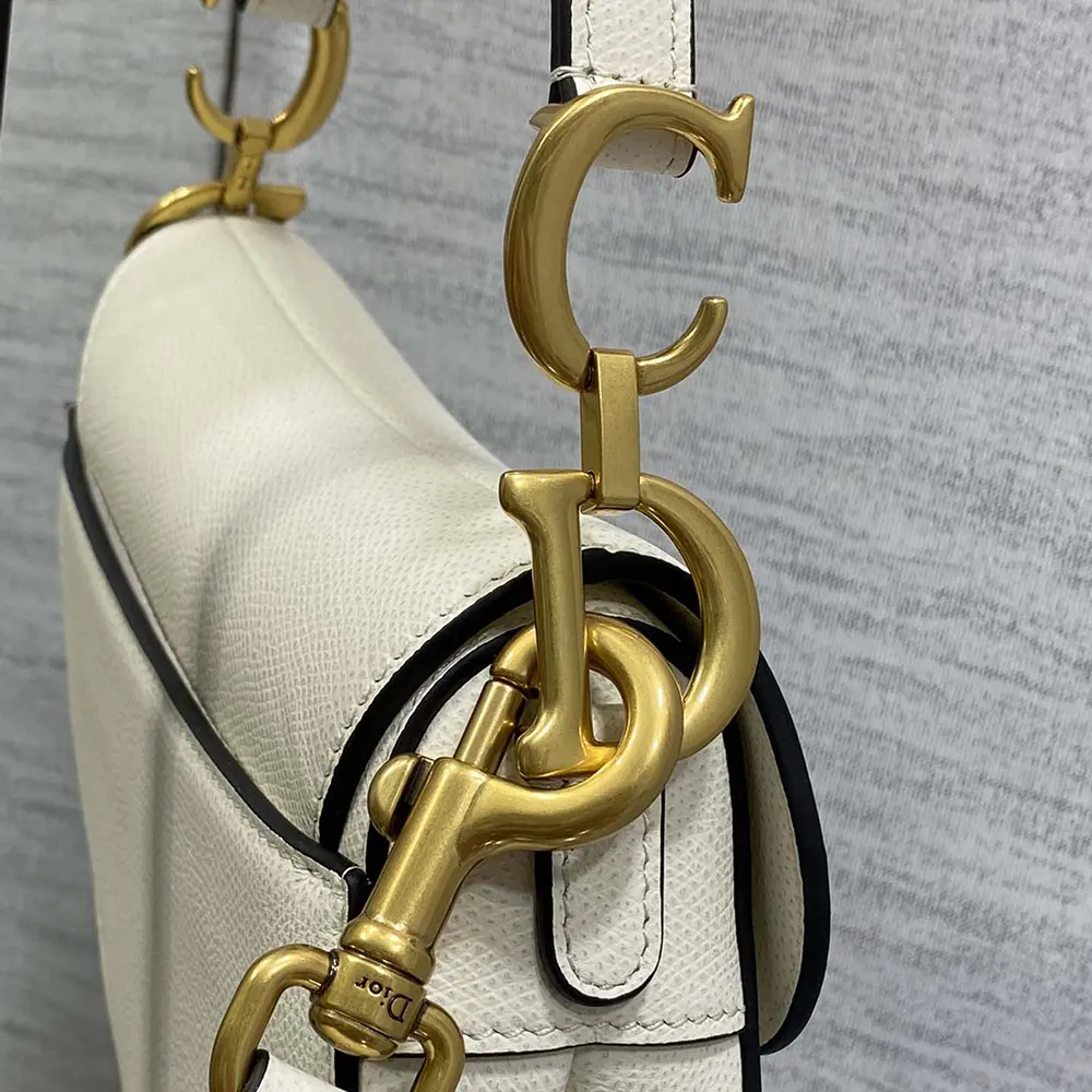 Dior Women Saddle Bag with Strap Latte Grained Calfskin - image 6
