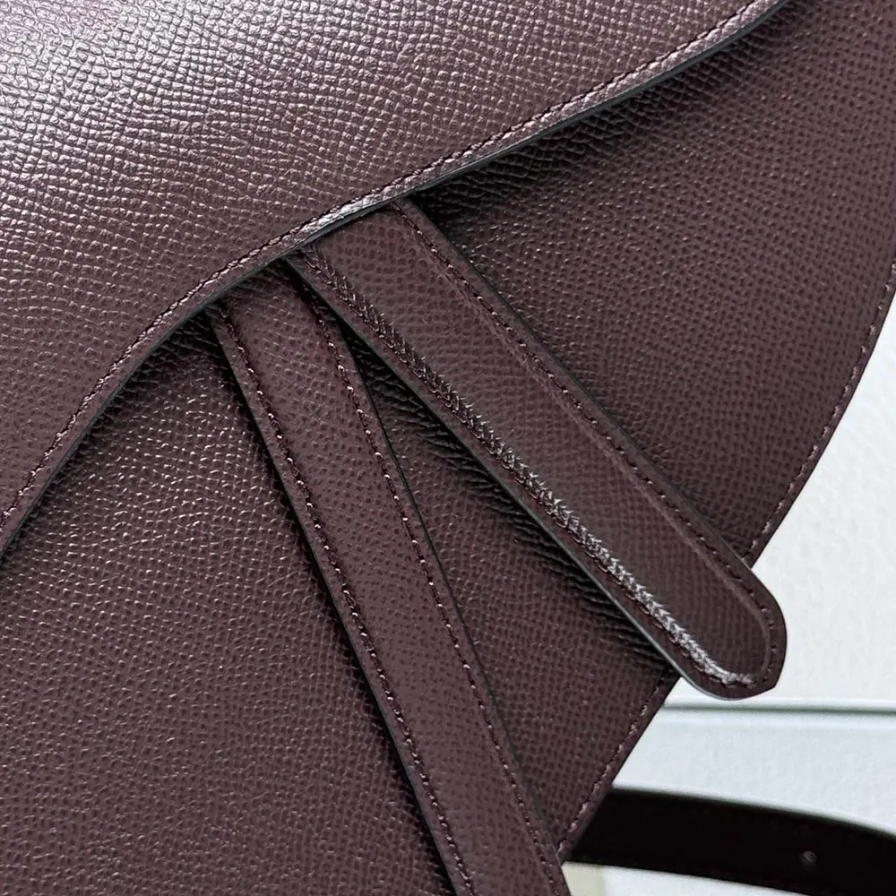 Dior Women Saddle Bag with Strap Plum Grained Calfskin - image 9