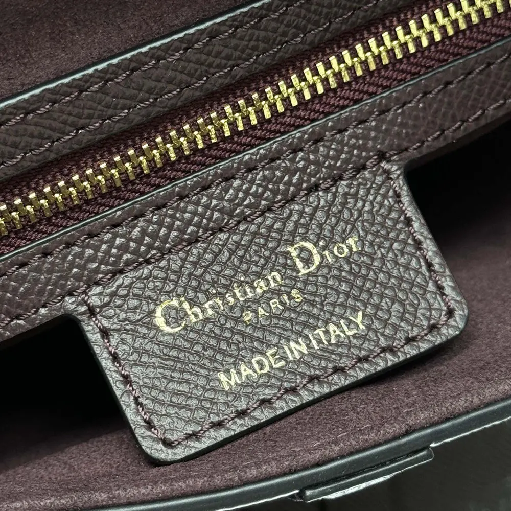 Dior Women Saddle Bag with Strap Plum Grained Calfskin - image 10