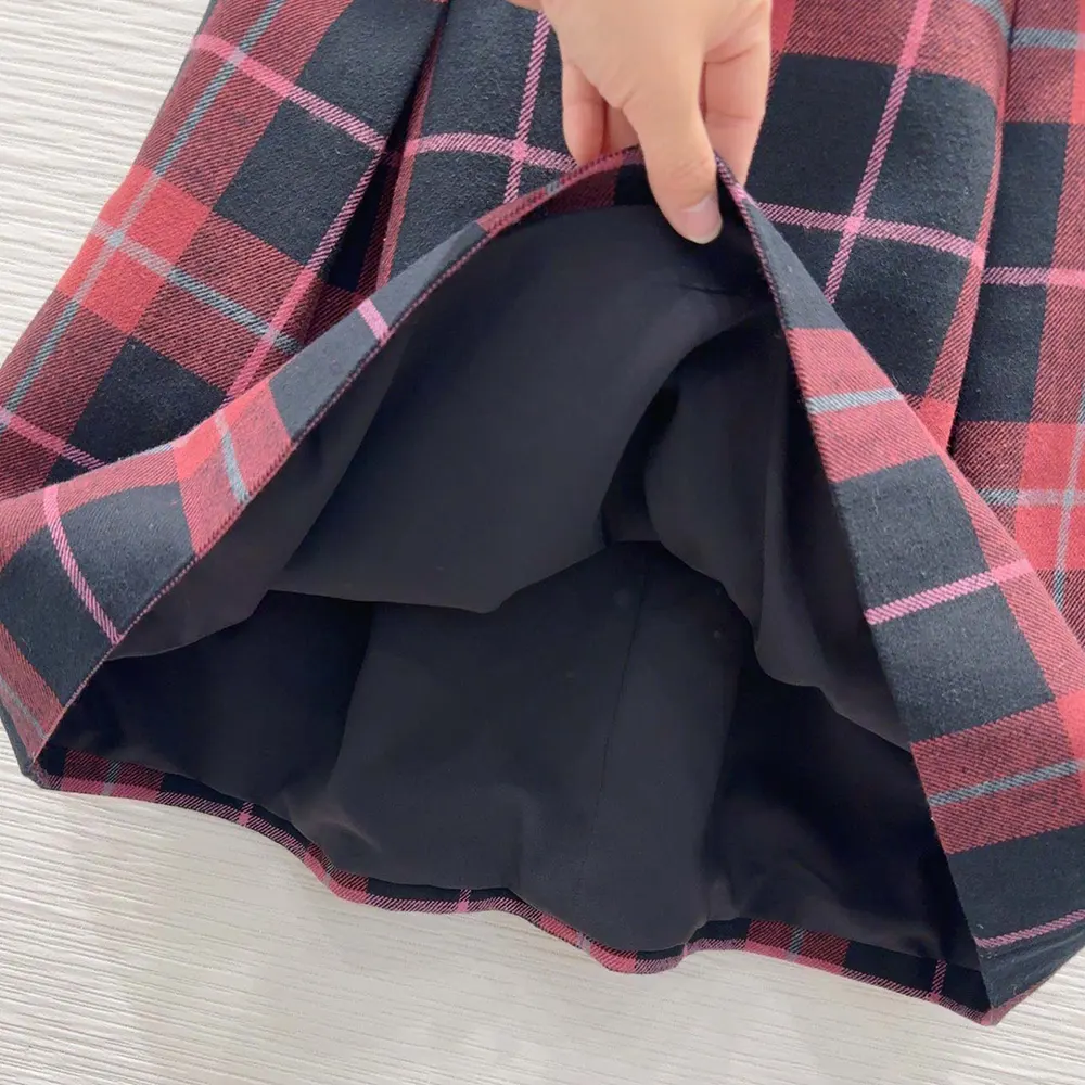 Dior Women Short Belted Dress Pink Gray and White Check’n’Dior Virgin Wool - image 8