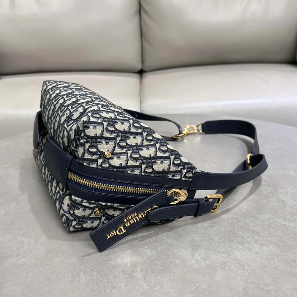Dior Women Small D-Journey Bag Blue Dior Oblique Jacquard - image 6