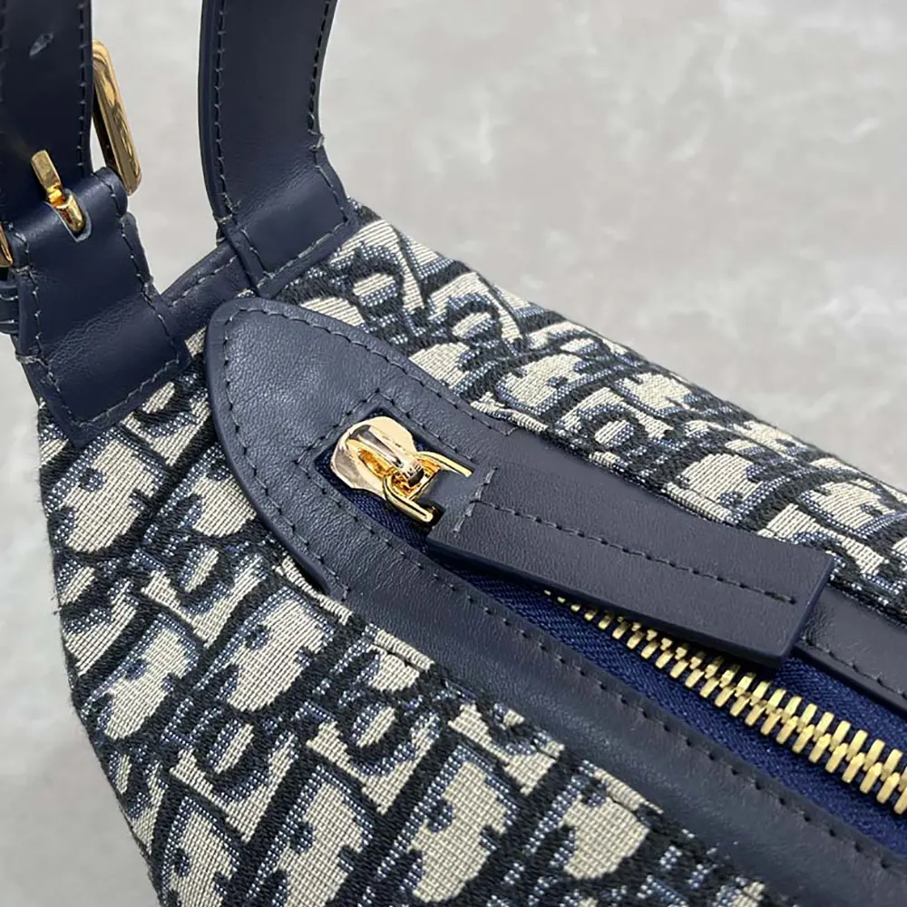 Dior Women Small D-Journey Bag Blue Dior Oblique Jacquard - image 8