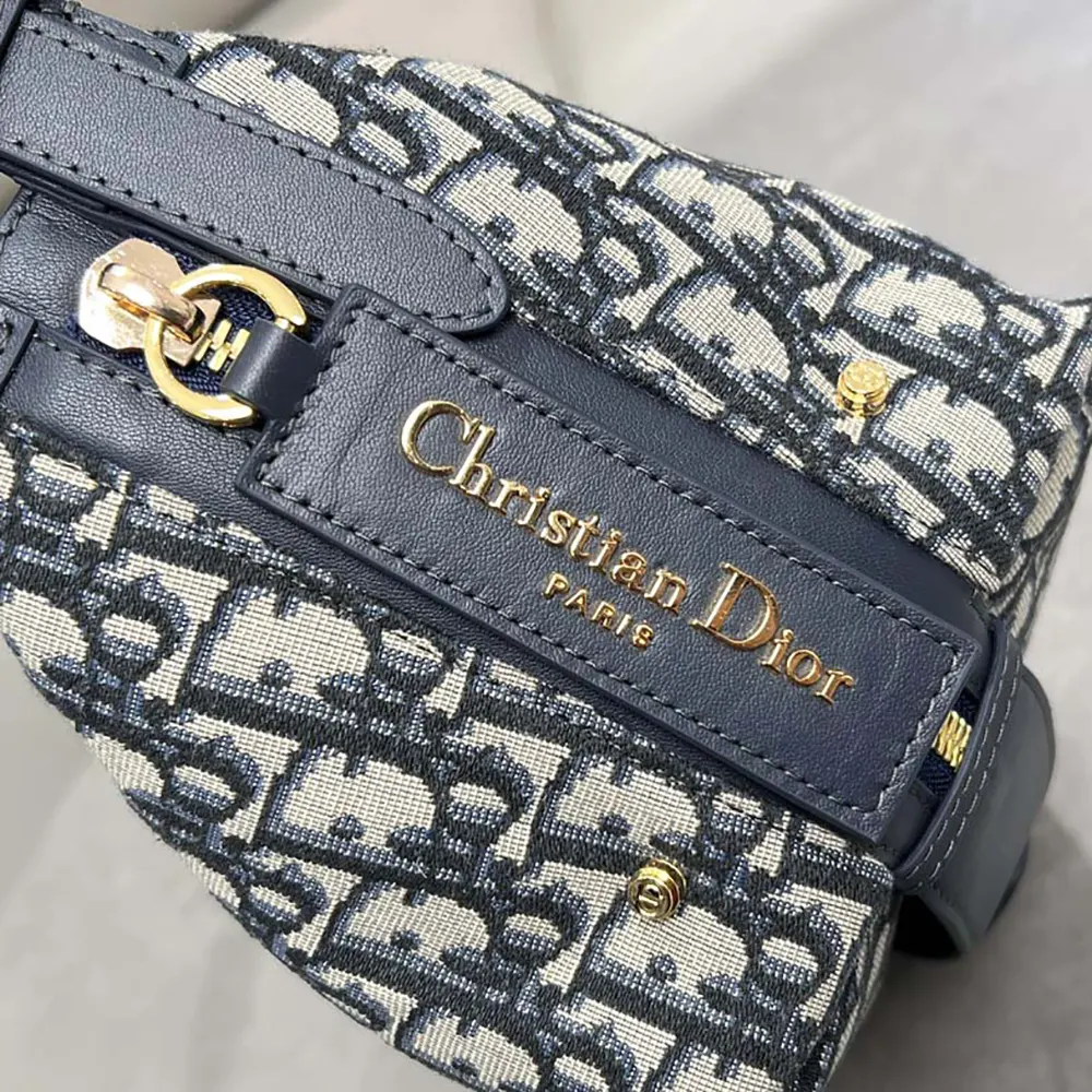 Dior Women Small D-Journey Bag Blue Dior Oblique Jacquard - image 7