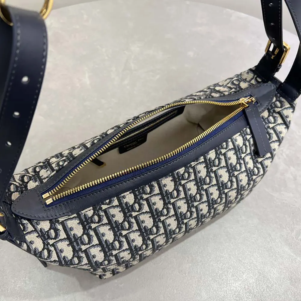 Dior Women Small D-Journey Bag Blue Dior Oblique Jacquard - image 4