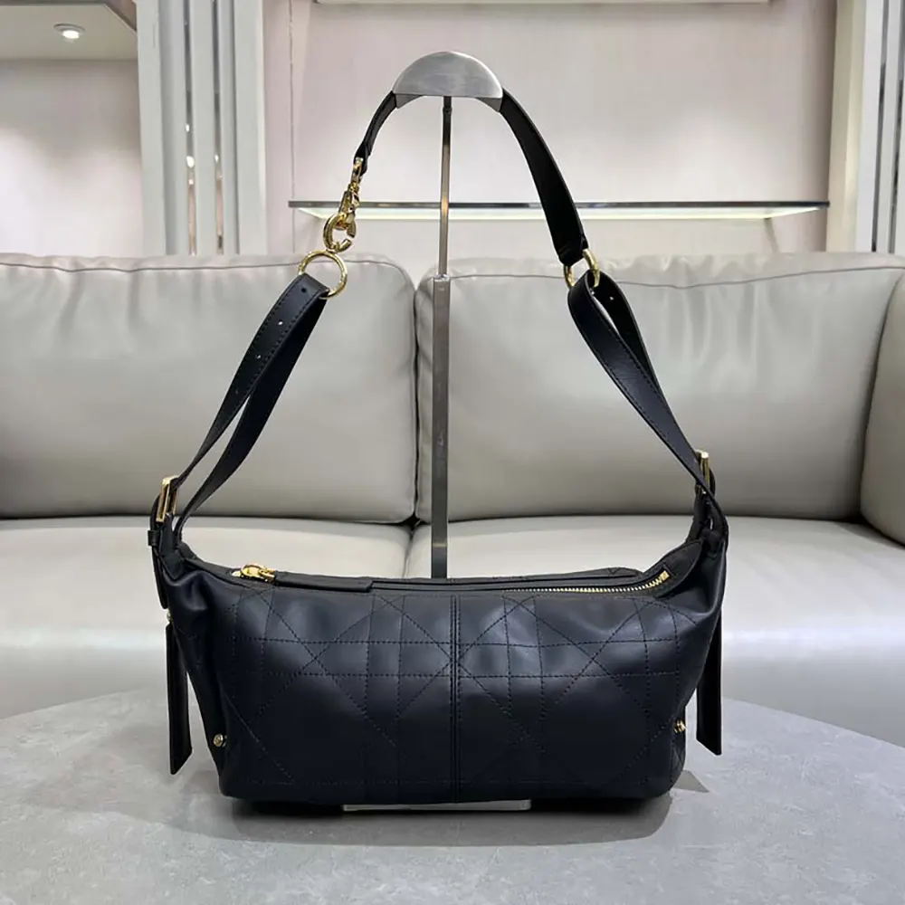 Close-up of silver Flat Macrocannage hardware on Dior Women Small D-Journey Bag