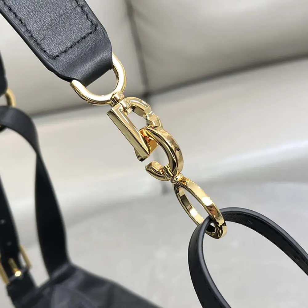 Dior Women Small D-Journey Bag in Crinkled Calfskin Black Flat Macrocannage - image 7