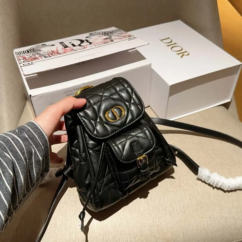 Dior Women Small Dior Caro Backpack Black Macrocannage Lambskin - image 4