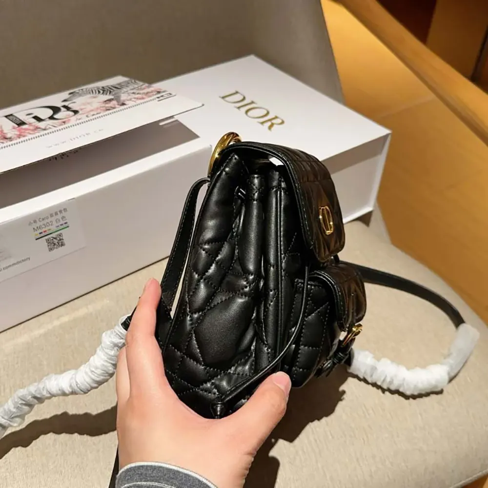 Dior Women Small Dior Caro Backpack Black Macrocannage Lambskin - image 6