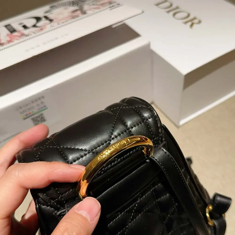 Dior Women Small Dior Caro Backpack Black Macrocannage Lambskin - image 10