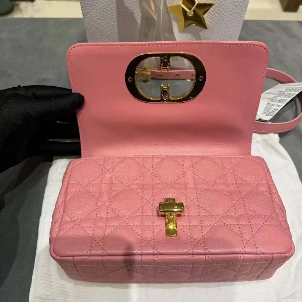 Dior Women Small Dior Caro Bag Pink Supple Cannage Calfskin - image 6