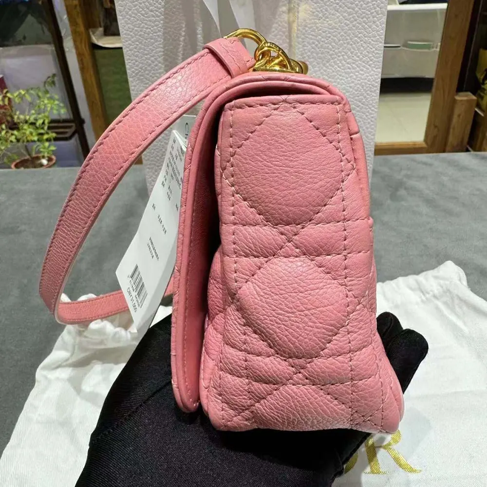 Dior Women Small Dior Caro Bag Pink Supple Cannage Calfskin - image 8