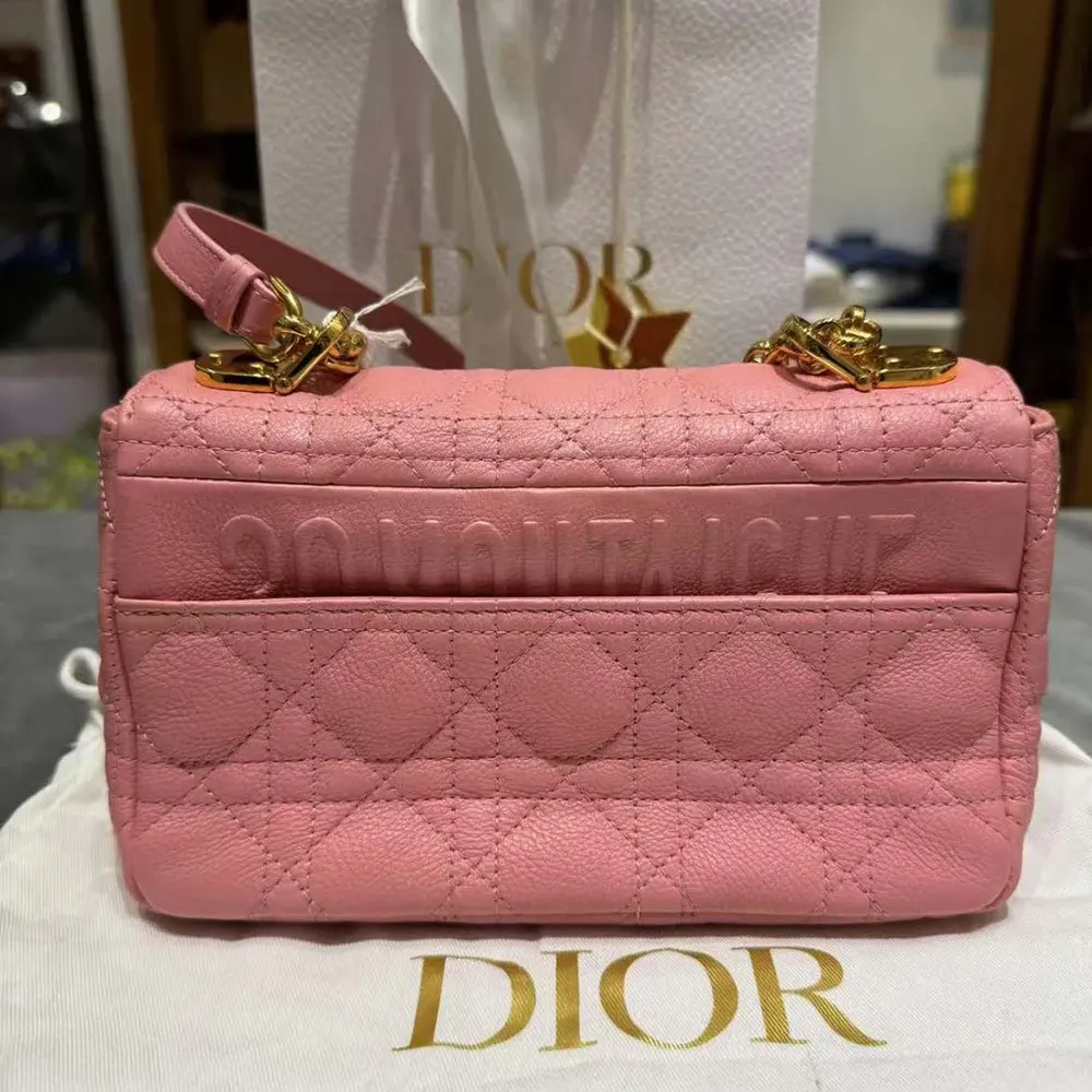 Dior Women Small Dior Caro Bag Pink Supple Cannage Calfskin - image 4