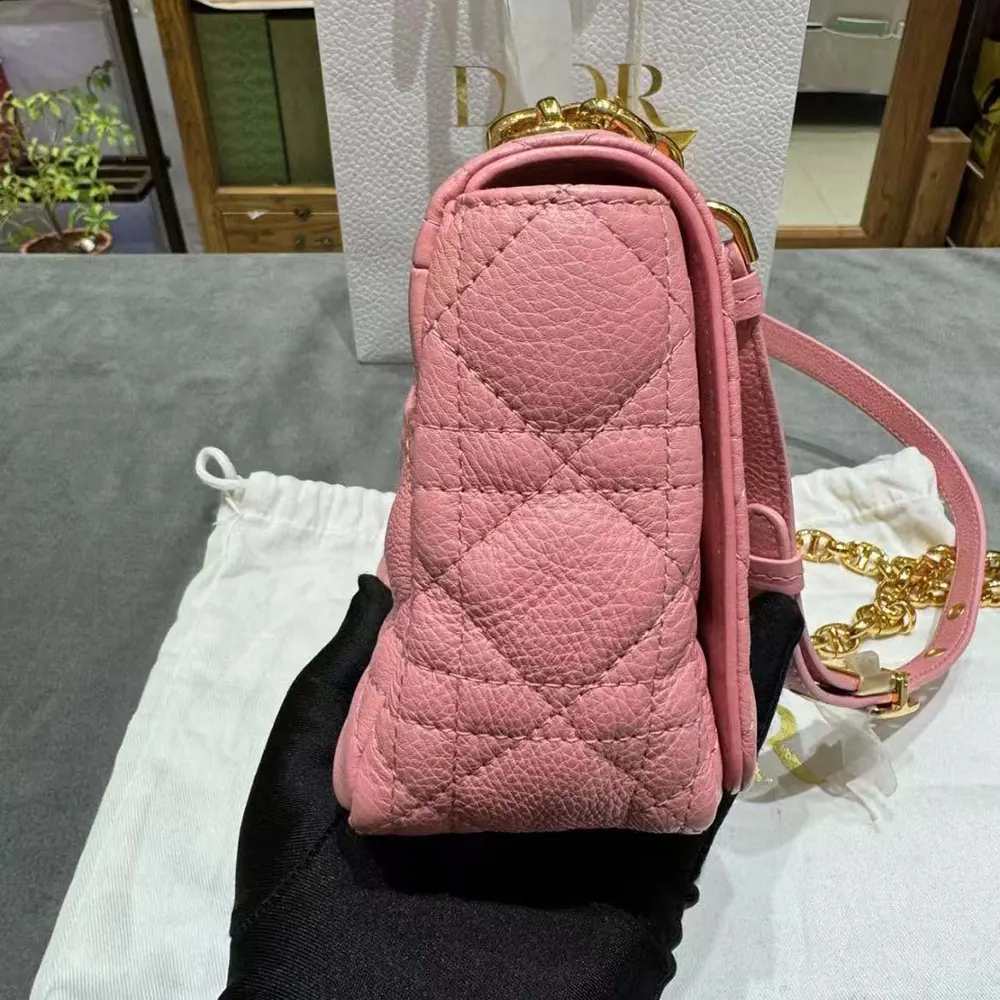 Dior Women Small Dior Caro Bag Pink Supple Cannage Calfskin - image 5