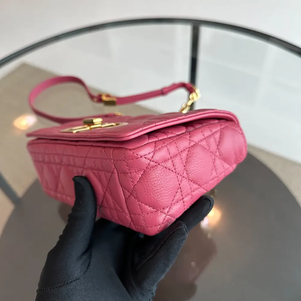 Dior Women Small Dior Caro Bag Rose Supple Cannage Calfskin - image 9
