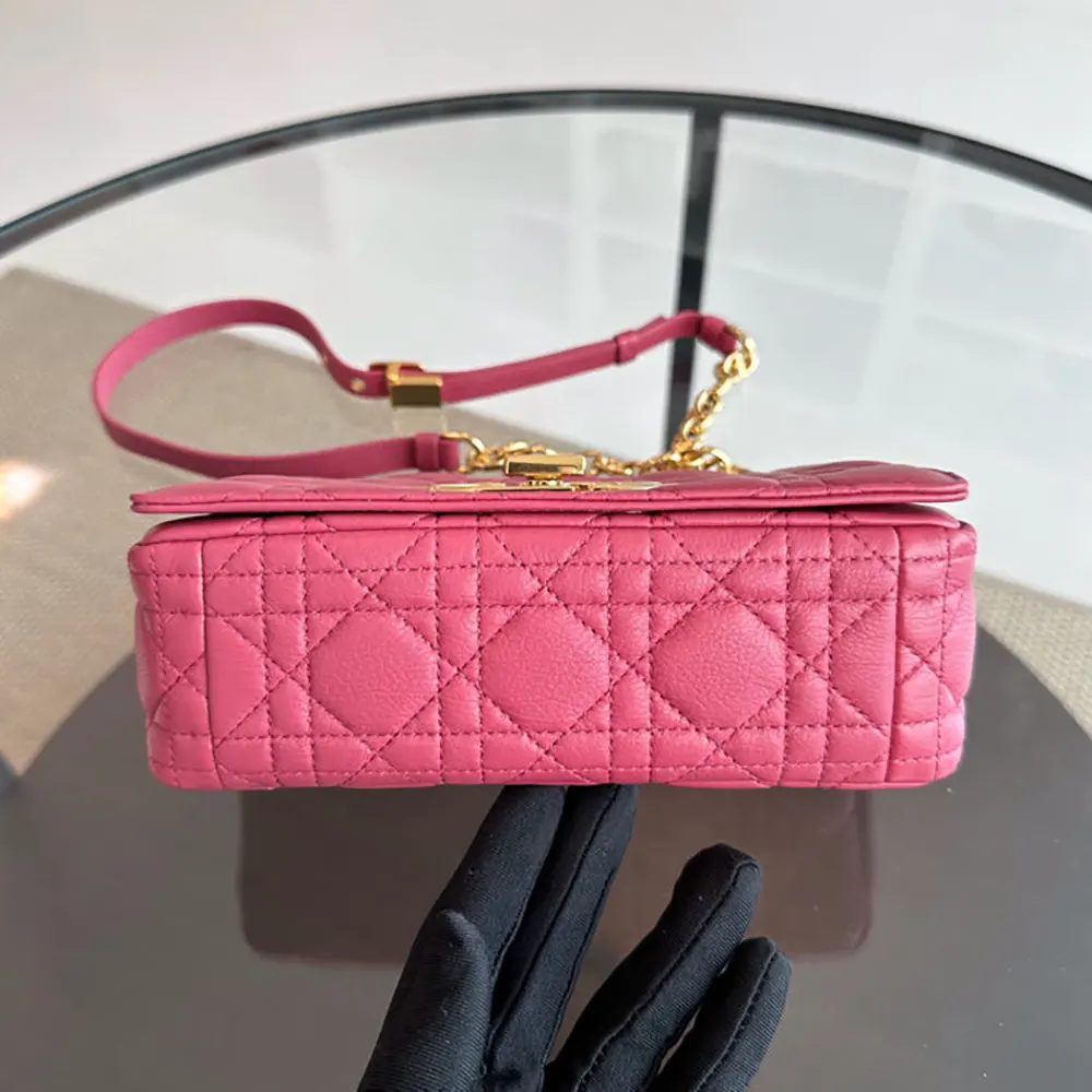 Dior Women Small Dior Caro Bag Rose Supple Cannage Calfskin - image 8