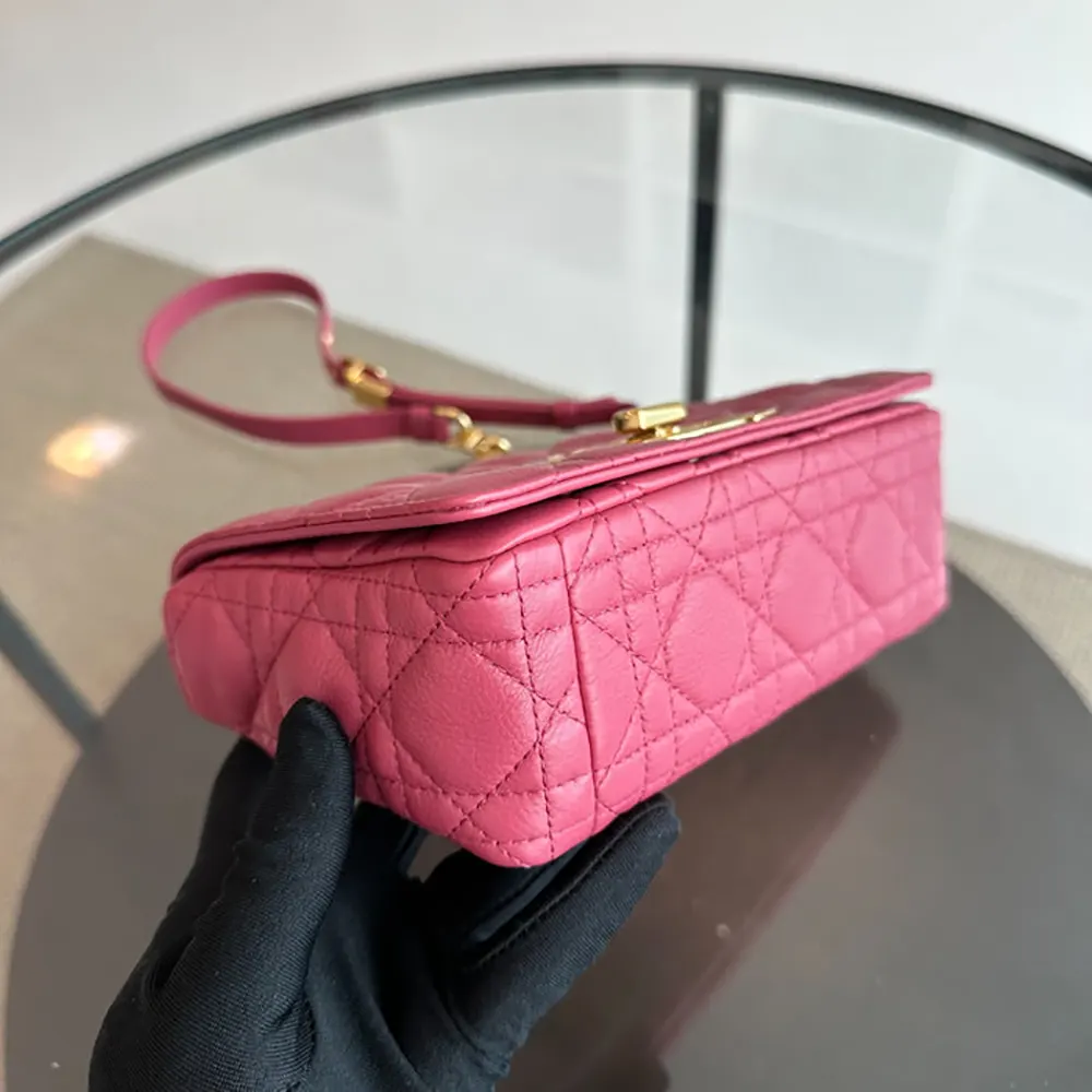 Dior Women Small Dior Caro Bag Rose Supple Cannage Calfskin - image 7