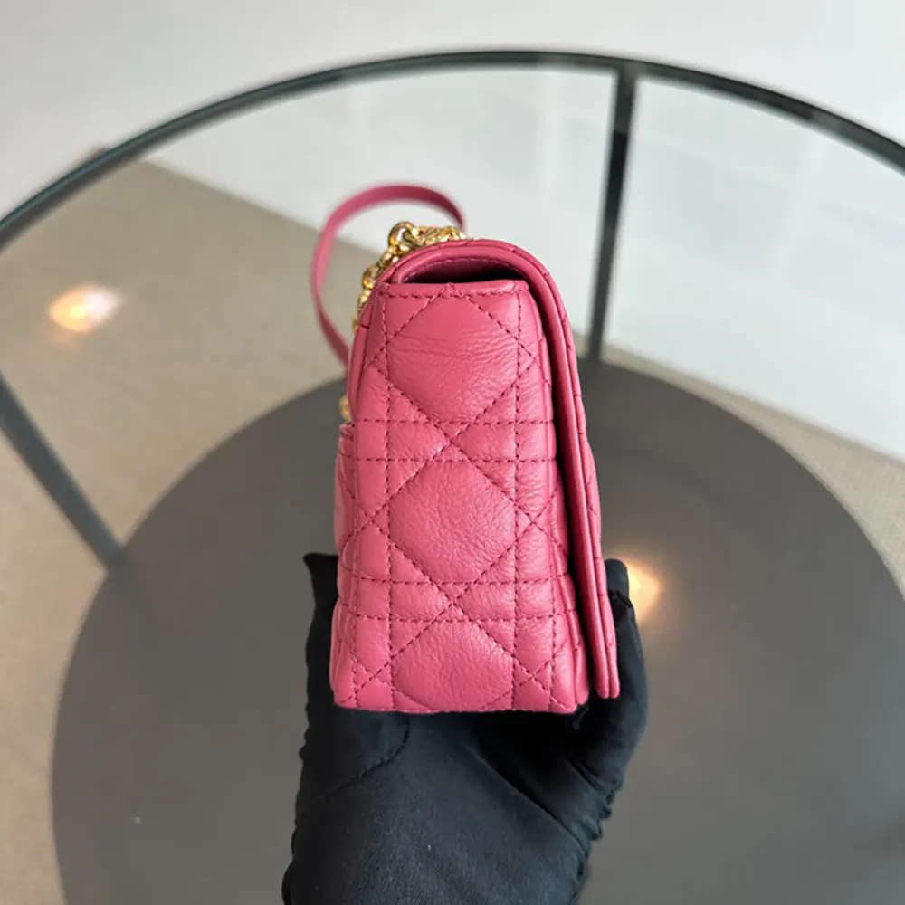 Dior Women Small Dior Caro Bag Rose Supple Cannage Calfskin - image 6