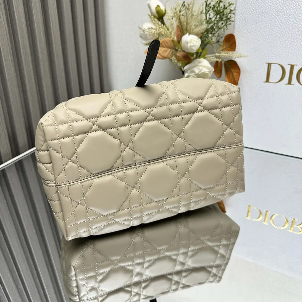 Dior Women Small Dior Toujours Bag Rope Beige and Black Macrocannage Calfskin - image 7