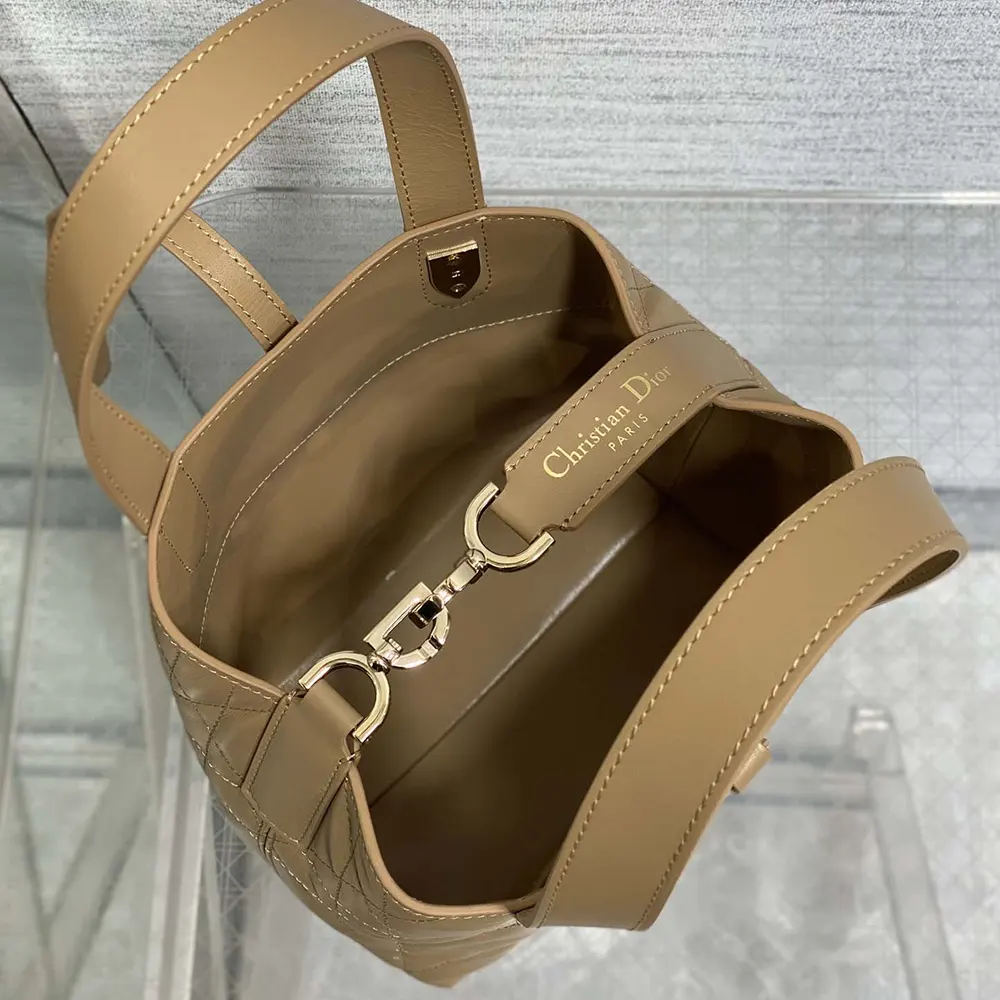 Dior Women Small Dior Toujours Vertical Tote Bag Medium Tan Macrocannage Calfskin - image 7