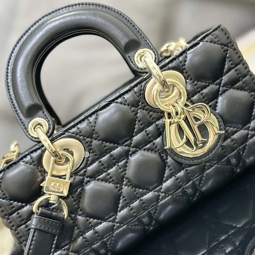 Dior Women Small Lady D-Joy Bag Black Cannage Lambskin - image 7