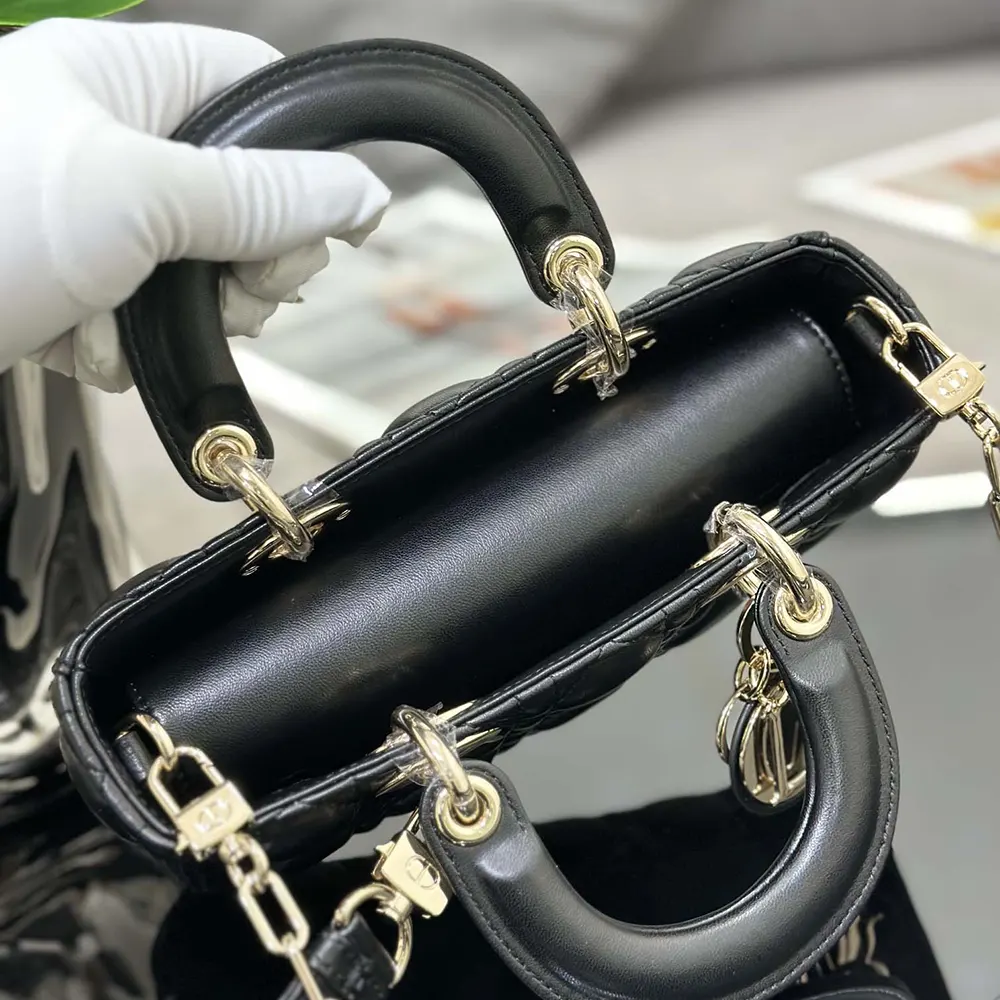 Dior Women Small Lady D-Joy Bag Black Cannage Lambskin - image 6