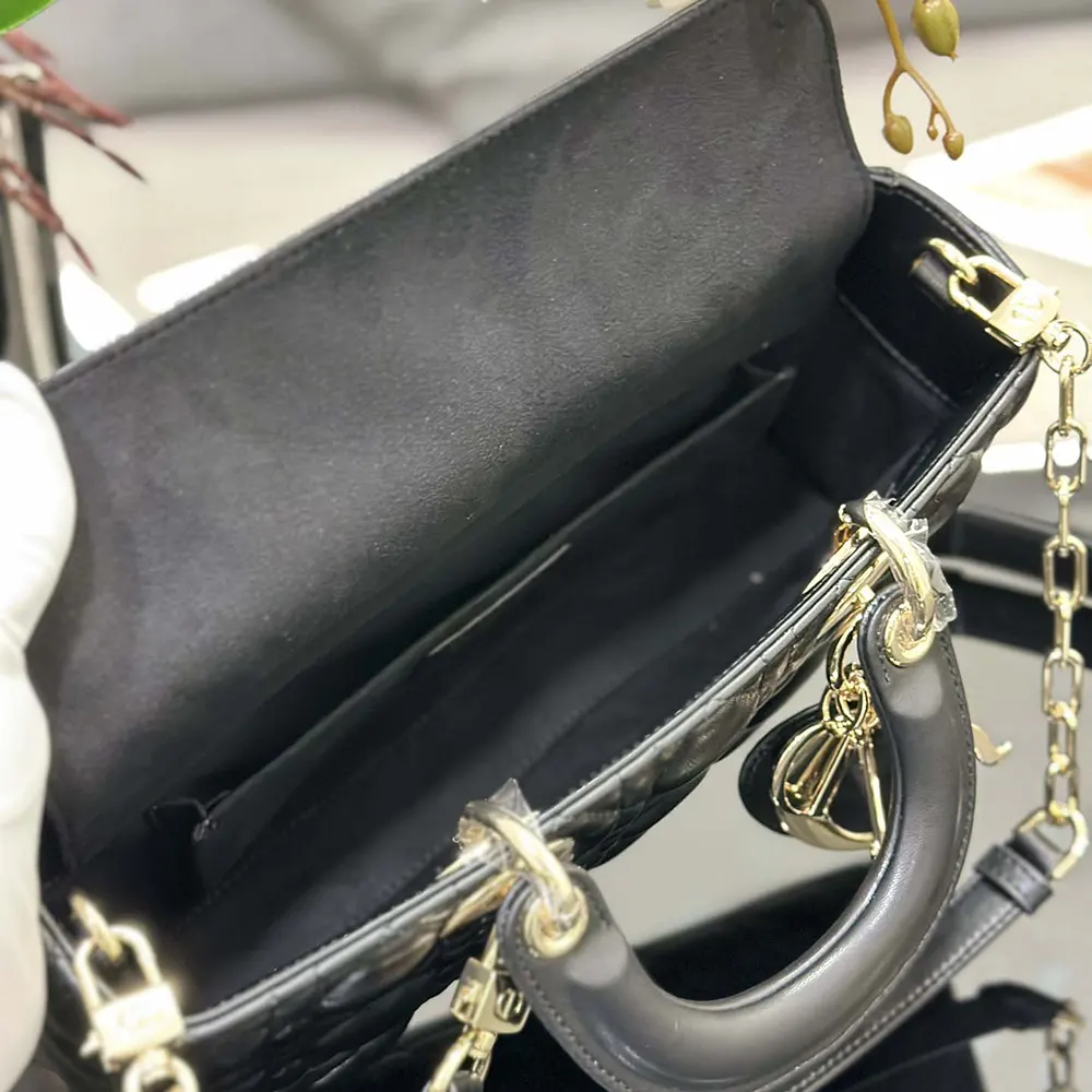 Dior Women Small Lady D-Joy Bag Black Cannage Lambskin - image 9