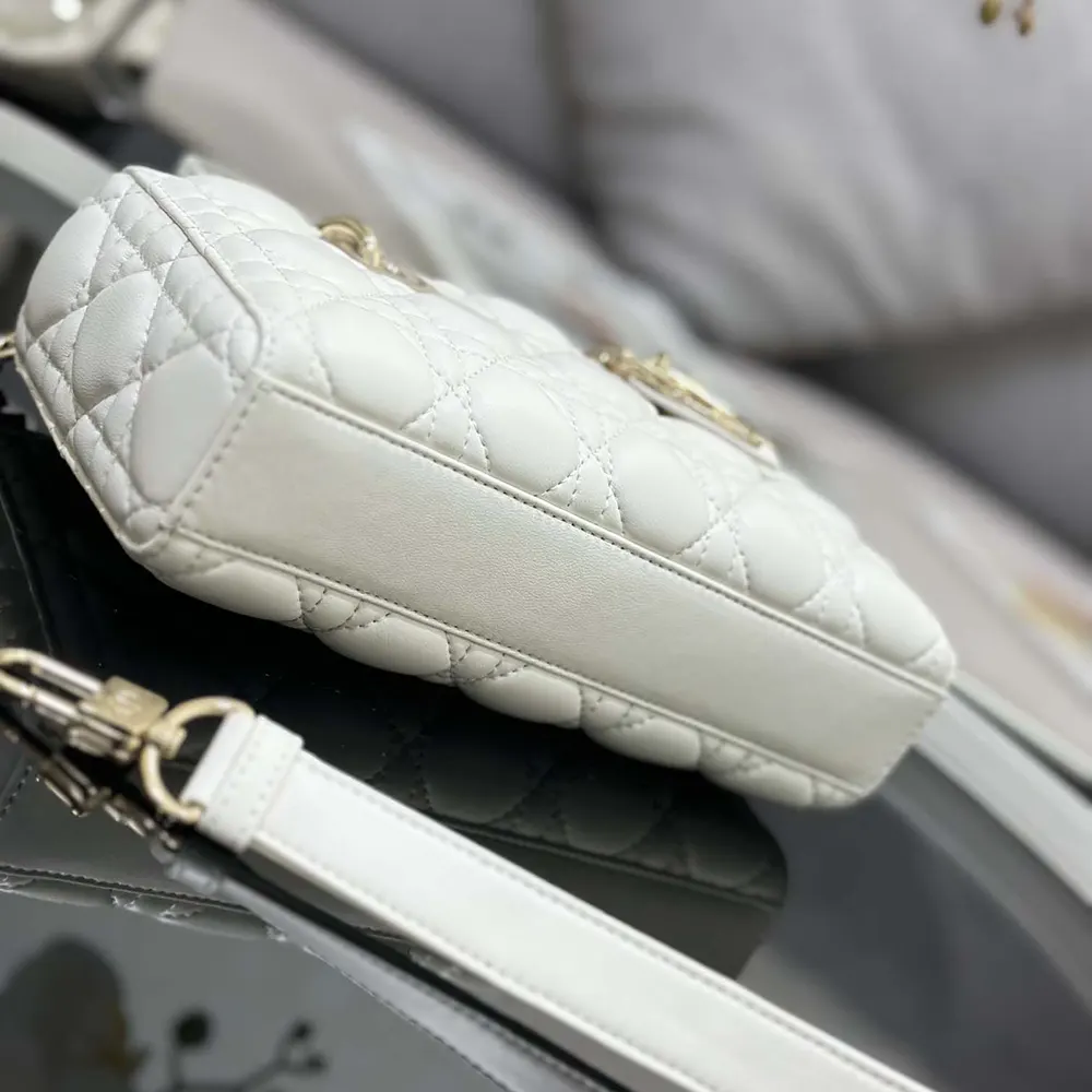 Dior Women Small Lady D-Joy Bag Latte Cannage Lambskin - image 6