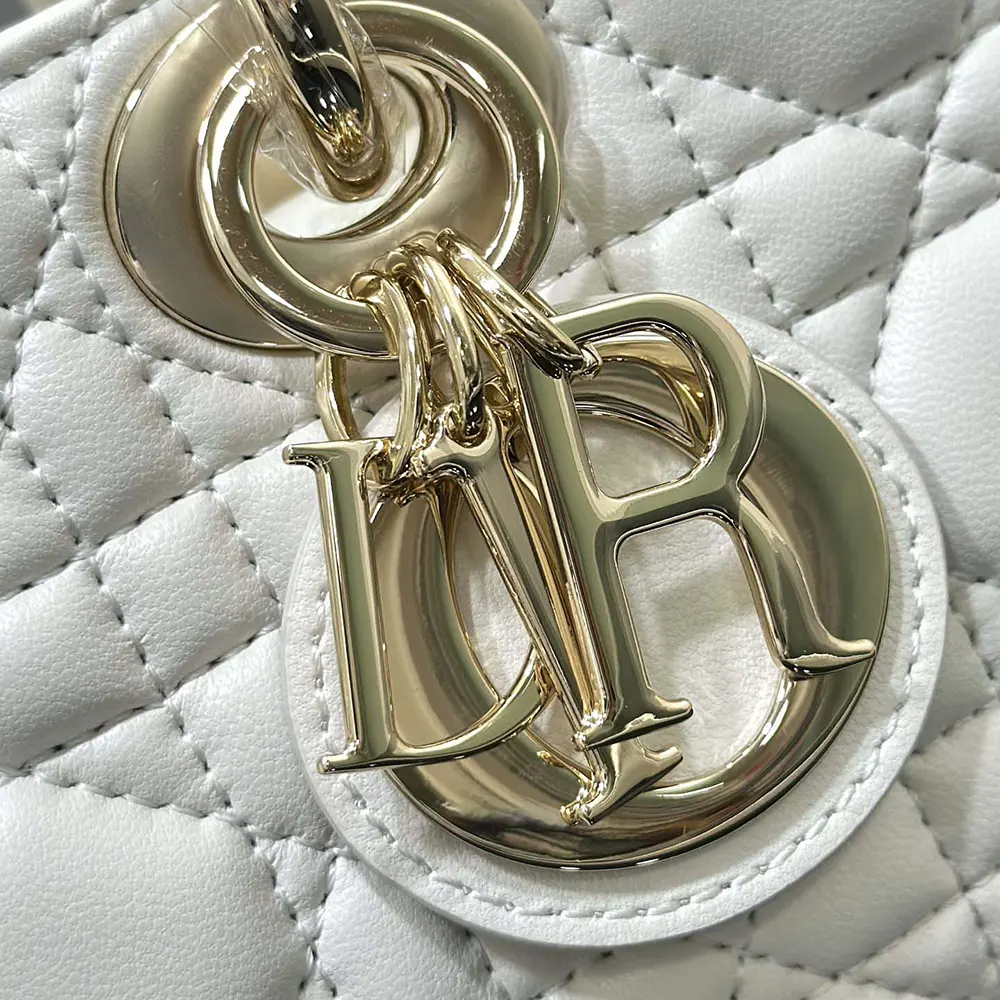 Dior Women Small Lady D-Joy Bag Latte Cannage Lambskin - image 9