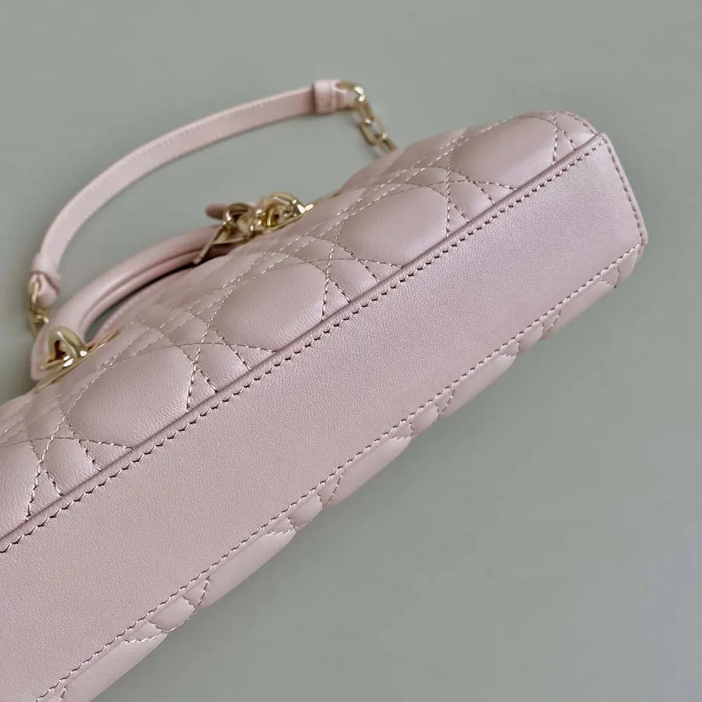 Dior Women Small Lady D-Joy Bag Powder Pink Cannage Lambskin - image 7