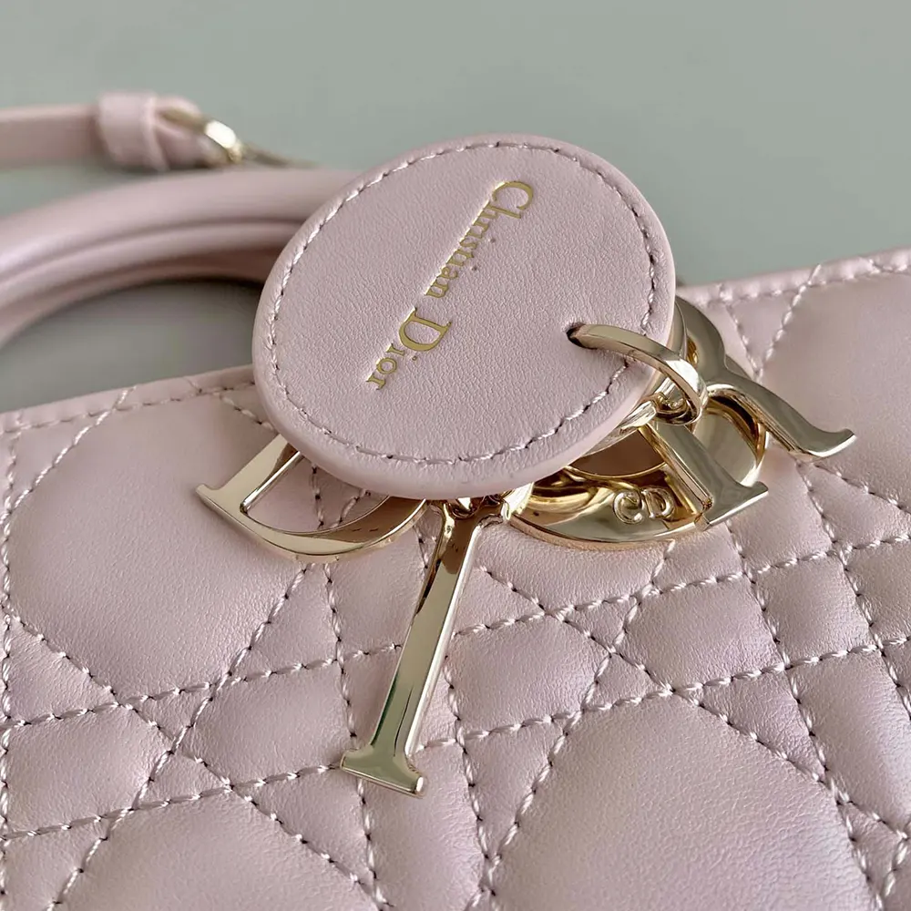 Dior Women Small Lady D-Joy Bag Powder Pink Cannage Lambskin - image 4