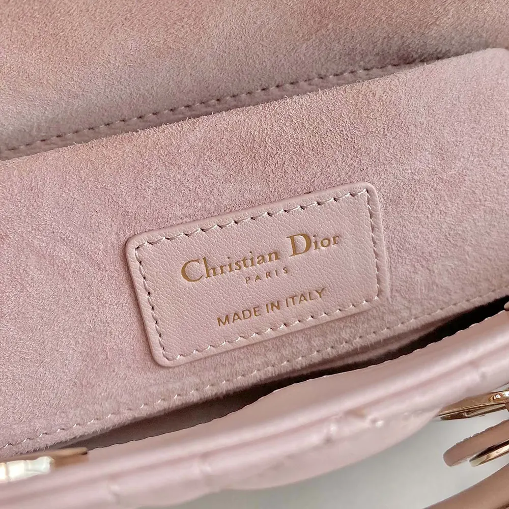 Dior Women Small Lady D-Joy Bag Powder Pink Cannage Lambskin - image 9