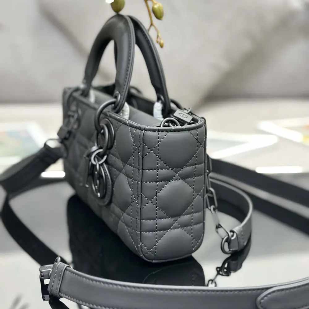 Dior Women Small Lady D-Joy Bag Ultramatte Black Cannage Calfskin - image 4