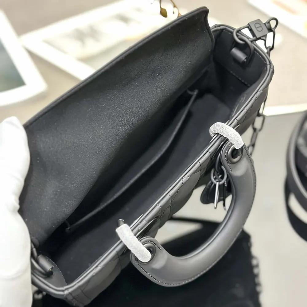 Dior Women Small Lady D-Joy Bag Ultramatte Black Cannage Calfskin - image 6