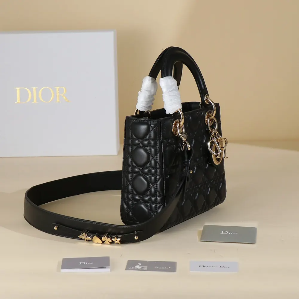 Dior Women Small Lady Dior My ABCDior Bag Black Cannage Lambskin - image 4