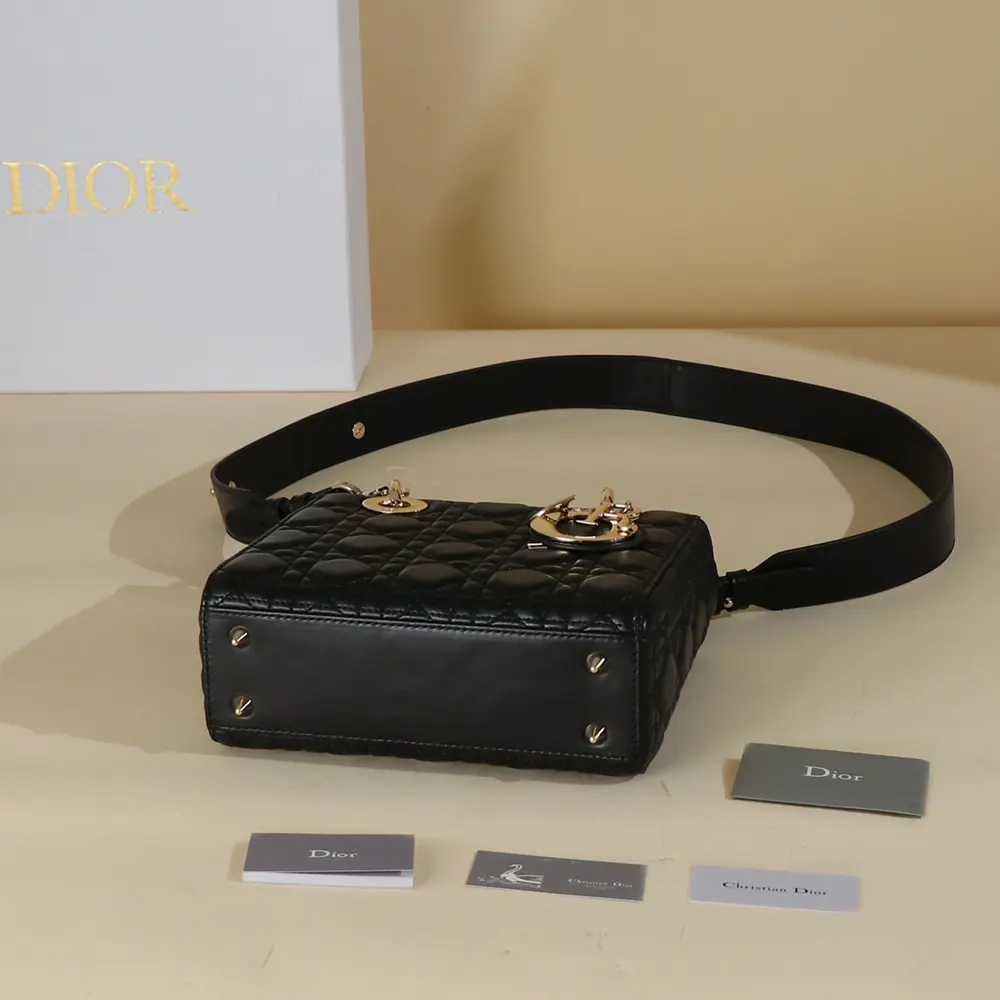 Dior Women Small Lady Dior My ABCDior Bag Black Cannage Lambskin - image 5