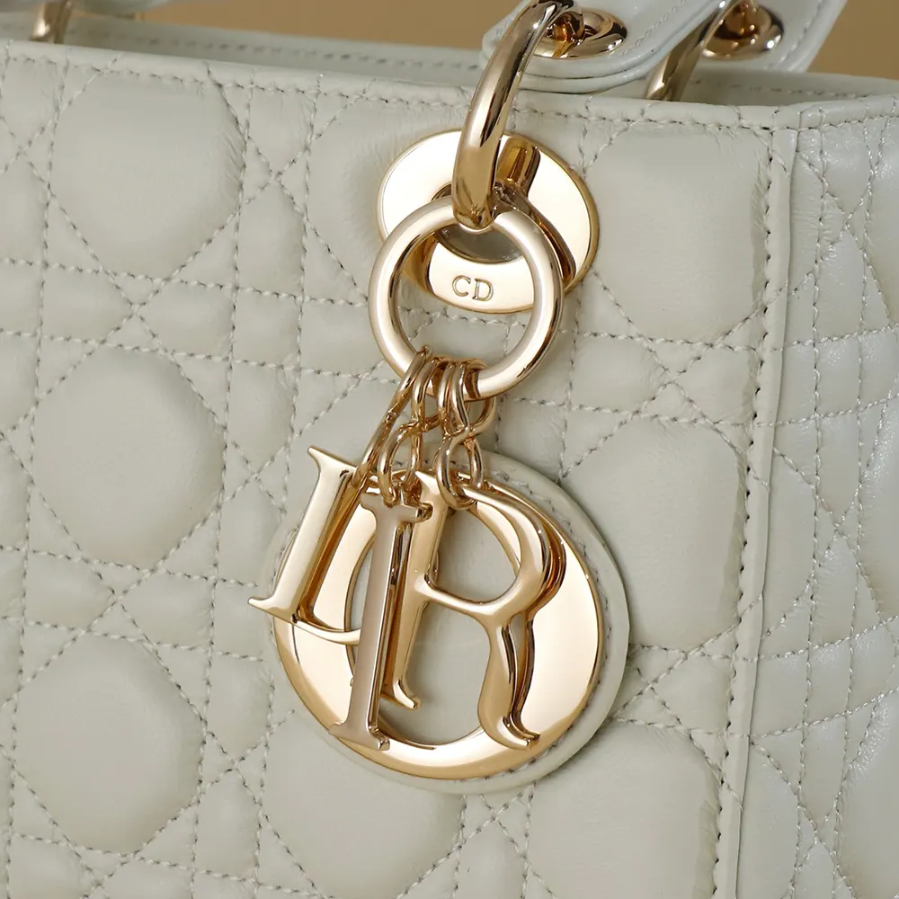 Dior Women Small Lady Dior My ABCDior Bag Latte Cannage Lambskin - image 10