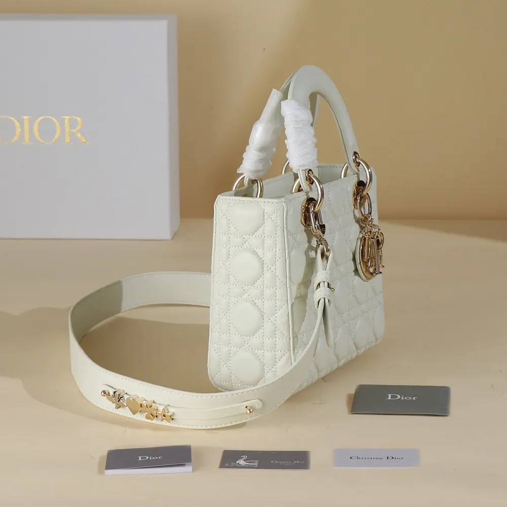 Dior Women Small Lady Dior My ABCDior Bag Latte Cannage Lambskin - image 4